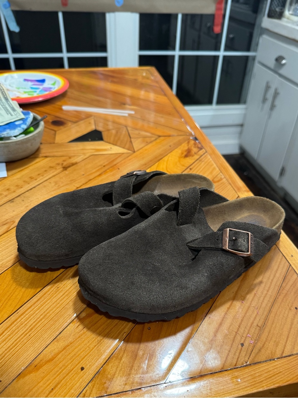 Birkenstock Boston Brown Suede Slip-On Clog
